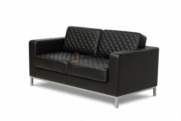 Офисный диван из экокожи Bentley хром