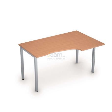 Мебель для персонала Стол криволинейный на металлических опорах правый 2М.123