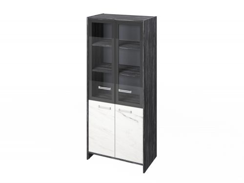 Шкаф для документов Festus FI-671.G 800x460x1861 (Древесина Графит/Мрамор Леванто белый)