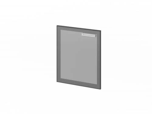 Дверь низкая стеклянная в профиле FI-013L левая. Фурнитура INOX 560x20x670 (Стекло)