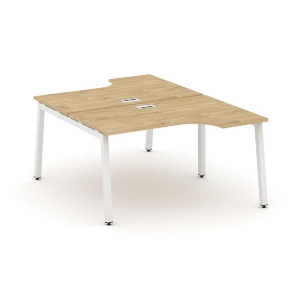 Рабочая станция эргономичная SN-5A.DRPA-001 (1380х1232/1992х750) (Тиквуд Светлый/Металл Белый)