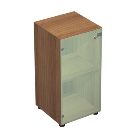 Шкаф низкий узкий со стеклом X7 IDEV43B L/IDEZ43B L 430x450x860 (Орех каналетто)