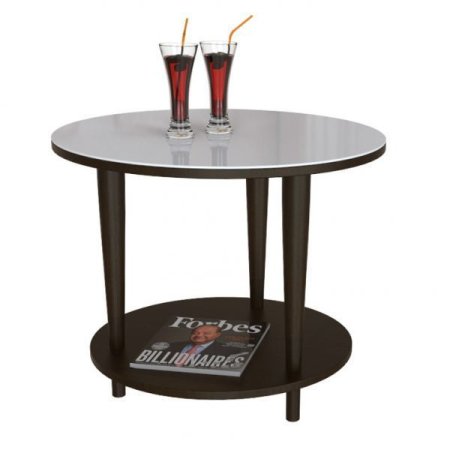 Стол журнальный BeautyStyle - 10 БС-10 600x600x500 (Венге/стекло белое)