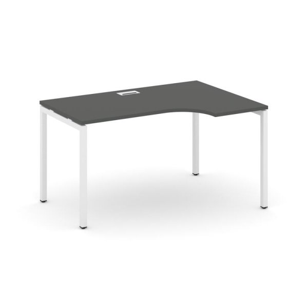 Стол рабочий эргономичный SN-4P.SPA-021(R) (1380х800/980х750) (Антрацит/Металл Белый)