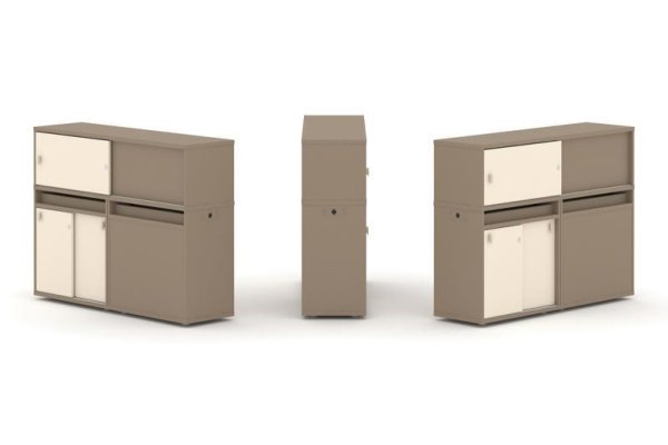 Тумба двойная + низкая надставка ES.NB.2N-22 (1500х410х1135)