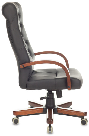 Кресло руководителя T-9928WALNUT/ECO черный эко.кожа крестов. металл/дерево (Черный)