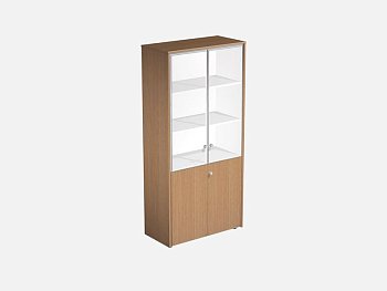 Шкаф для документов со стеклянными дверьми Profiquadro КВ 346 БВ 940x460x1990