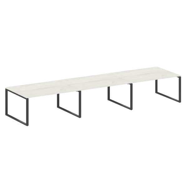 Переговорный стол 3 столешницы Metal System Style БО.ПРГ-3.4 4800x1235x750 (Дуб Наварра/Антрацит металл)