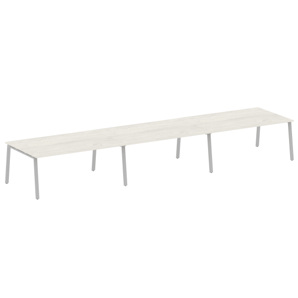 Стол для переговоров (3 столешницы) на А-образном м/к Metal System Style БА.ПРГ-3.5 5400x1235x750 (Дуб наварра/Серый металл)