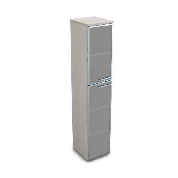 9ПП.005.17 Пенал высокий со стеклом (400x450x2045), правый (Ivory)