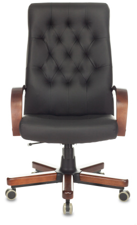 Кресло руководителя T-9928WALNUT/ECO черный эко.кожа крестов. металл/дерево (Черный)
