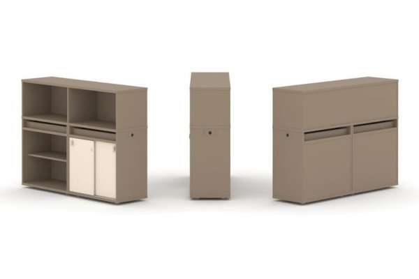 Тумба двойная + низкая надставка ES.NB.2N-9 (1500х410х1135)